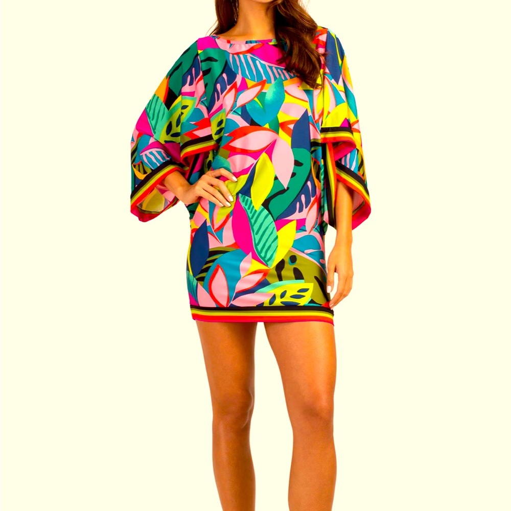 TRINA TURK RAINFOREST NWT SWIM TUNIC SWIM DRESS coverup  LARGE